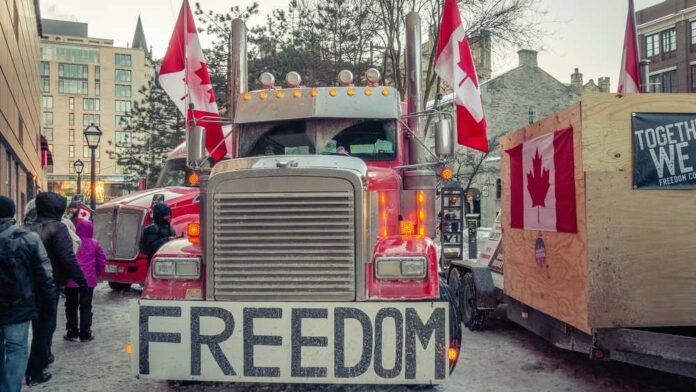 Ottawa,,Ontario,Canada,-,02,05,2022,:,Trucker,Convoy