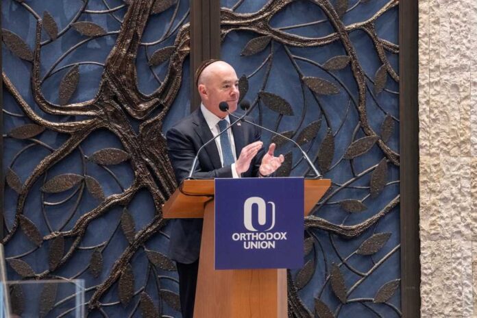Secretary,Alejandro,Mayorkas,Speaks,During,Meeting,With,The,Orthodox,Union