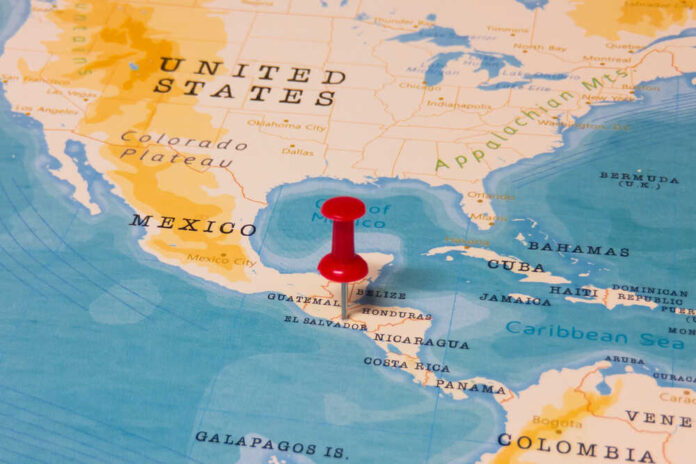 A,Red,Pin,On,El,Salvador,Of,The,World,Map