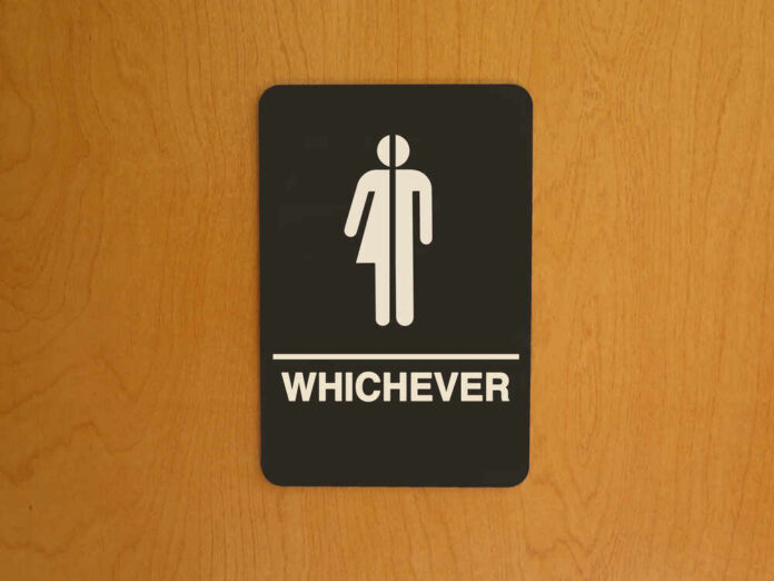 Gender,Neutral,Restroom,Sign,That,Says,,