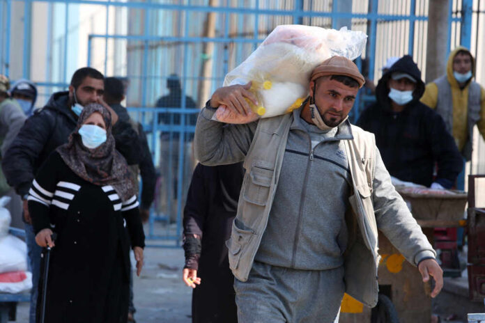Palestinians,Receive,Food,Supplies,Provided,By,The,Turkish,People,Through